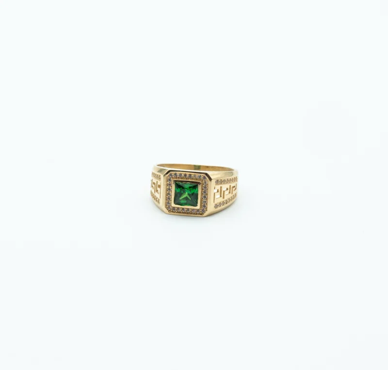 The King Mens 10k Gold Ring with Square Stone 1 PORTIER JEWELRY - Portier Jewelry