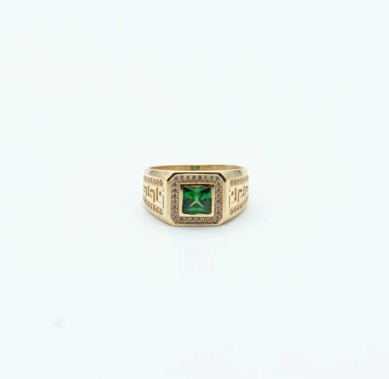 The King Mens 10k Gold Ring with Square Stone 2 PORTIER JEWELRY - Portier Jewelry