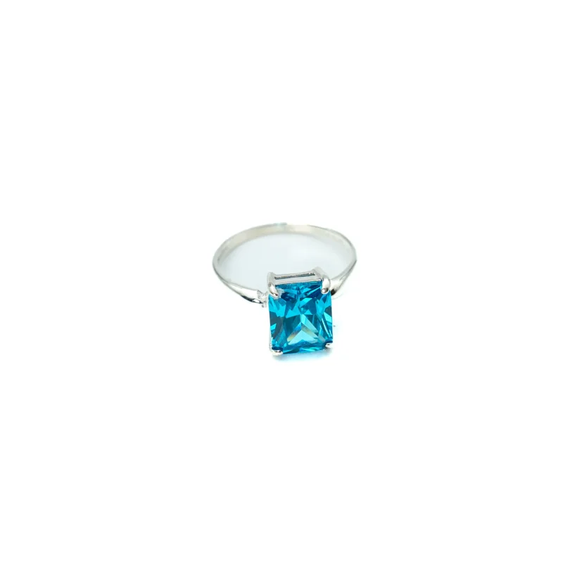 Vanessa II: Sterling Silver Rectangular Stone Ring - Image 2