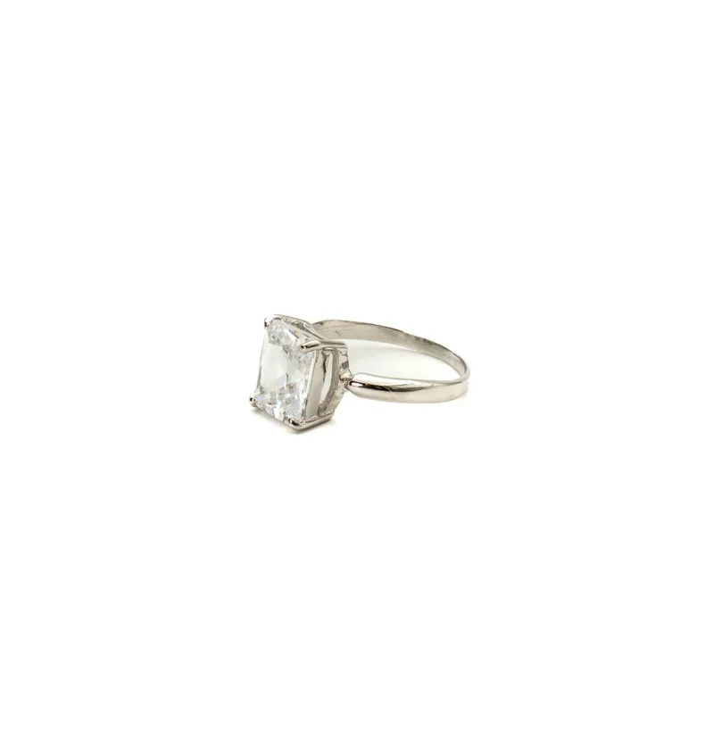 Vanessa II: Sterling Silver Rectangular Stone Ring