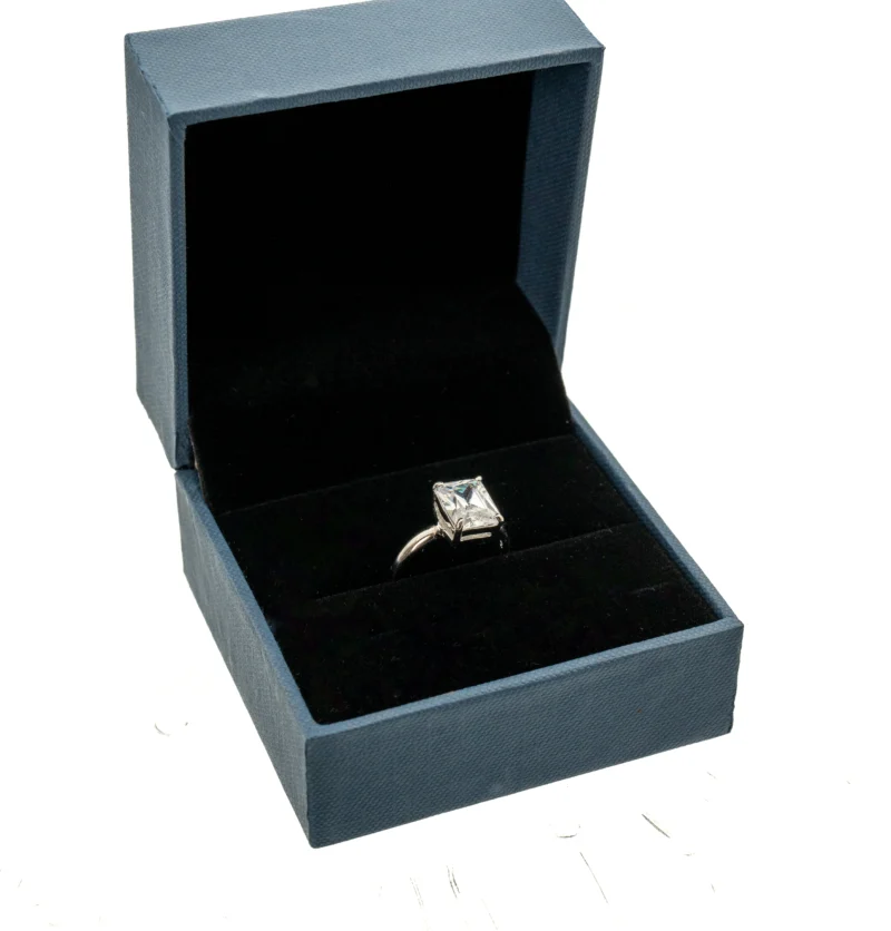Vanessa II: Sterling Silver Rectangular Stone Ring - Image 13