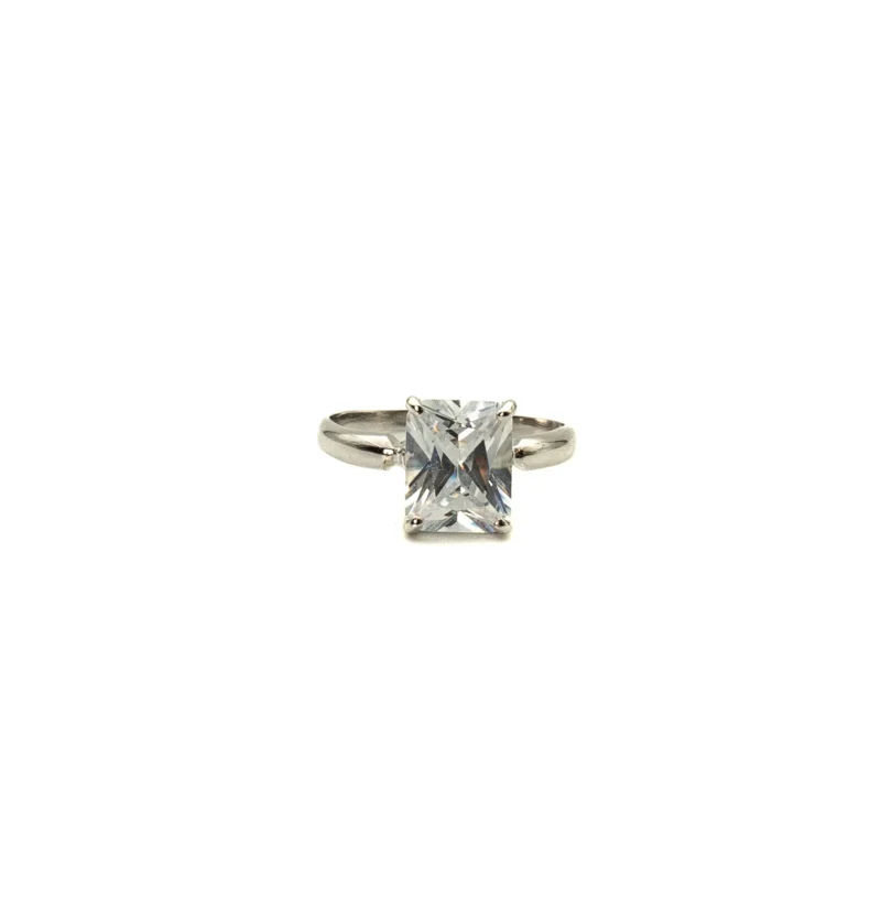 Vanessa II: Sterling Silver Rectangular Stone Ring - Image 16