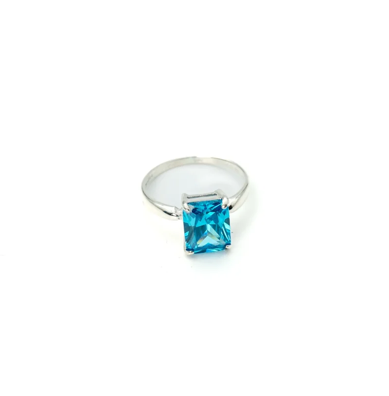 Vanessa II: Sterling Silver Rectangular Stone Ring - Image 3