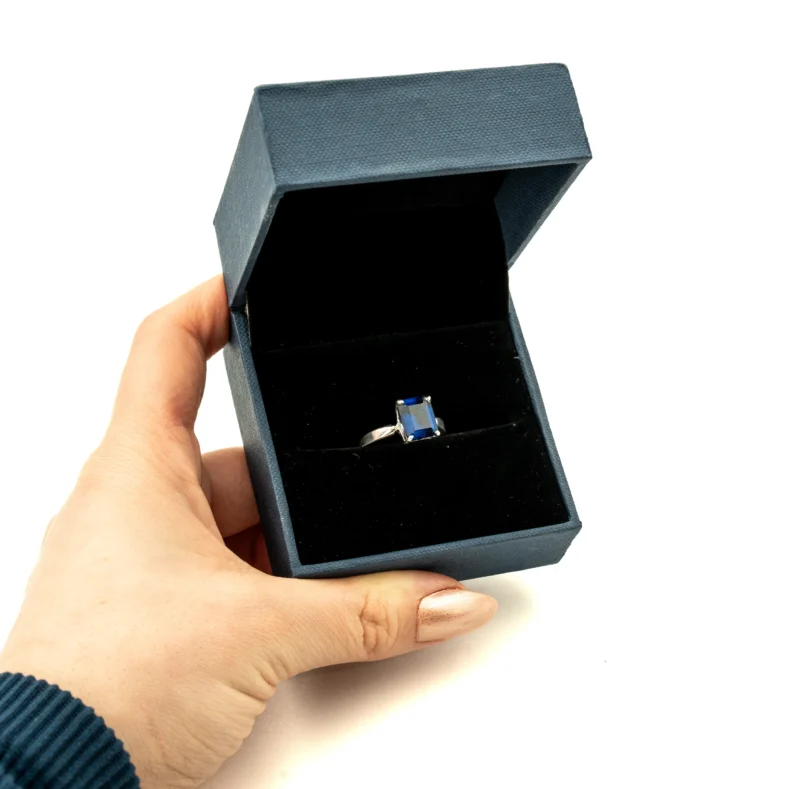 Vanessa II: Sterling Silver Rectangular Stone Ring - Image 7