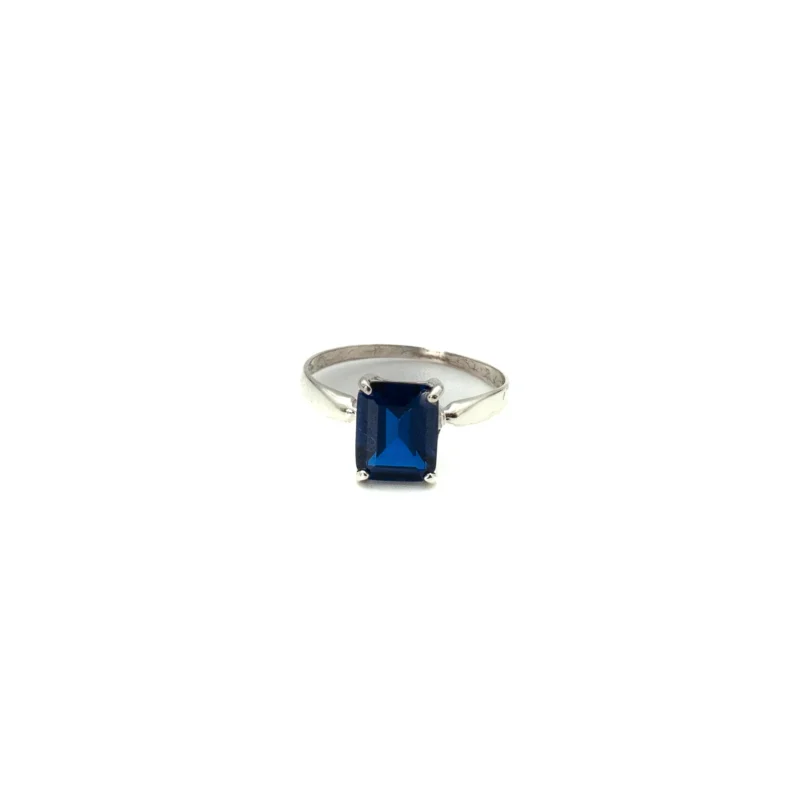Vanessa II: Sterling Silver Rectangular Stone Ring - Image 8