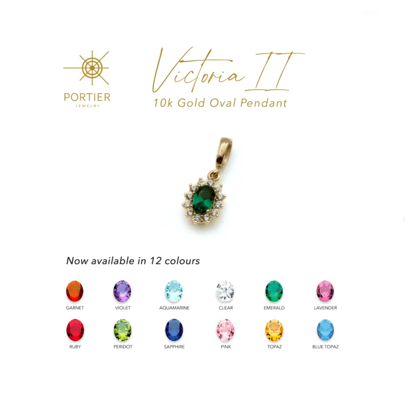 Victoria II: 10k Gold Oval Pendant - Image 7