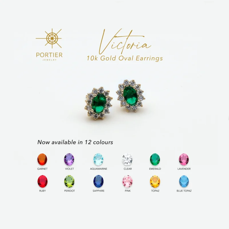 Victoria: 10k Gold Oval Earrings - Image 6