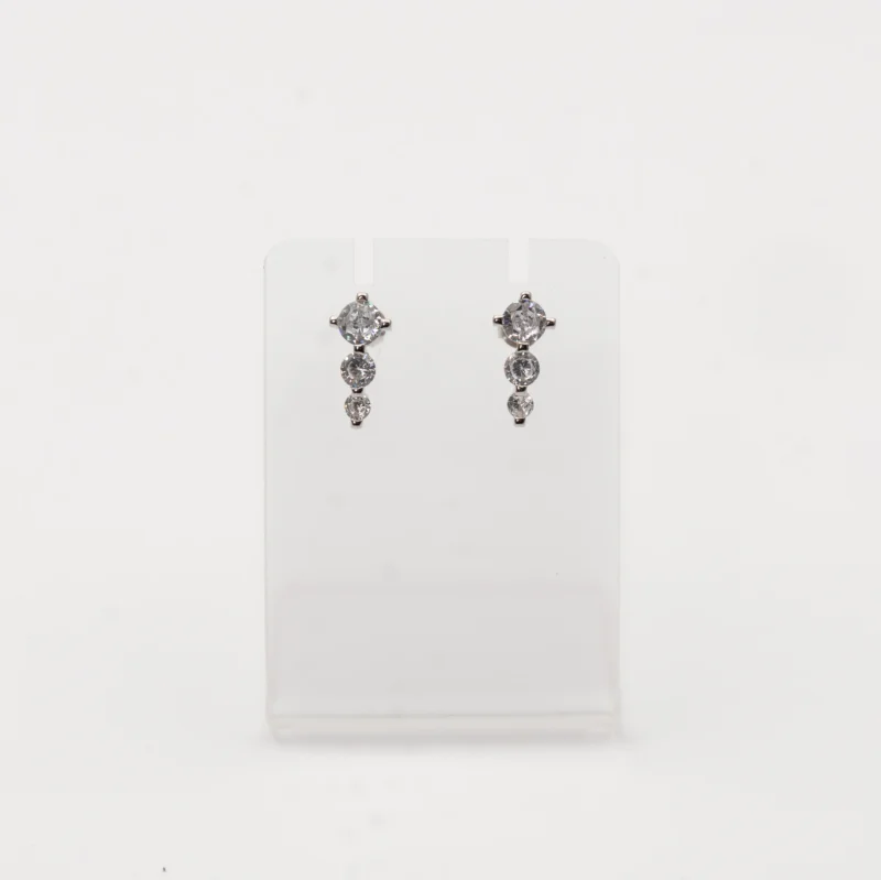 Lustria: Sterling Silver Sparkling CZ Stones Necklace and Earrings - Image 11