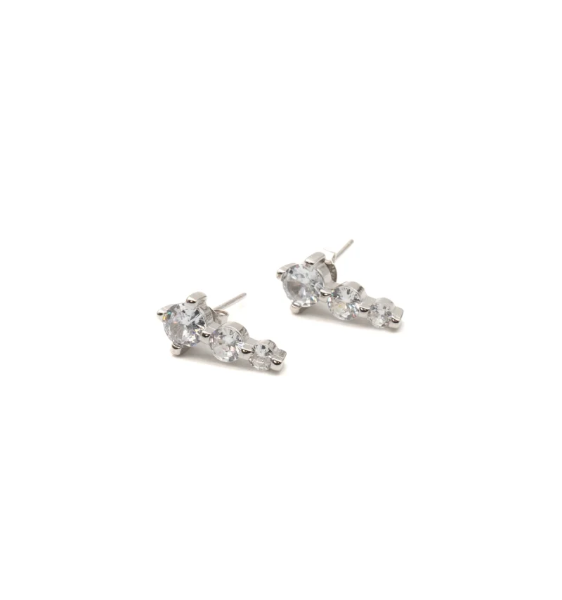 Lustria: Sterling Silver Sparkling CZ Stones Necklace and Earrings - Image 8