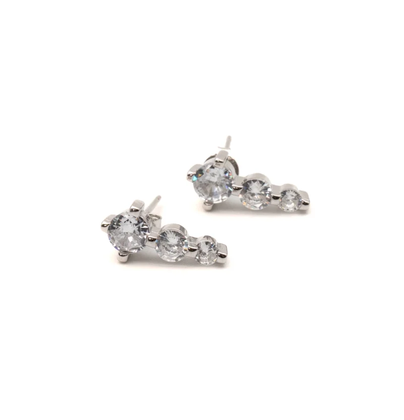 Lustria: Sterling Silver Sparkling CZ Stones Necklace and Earrings