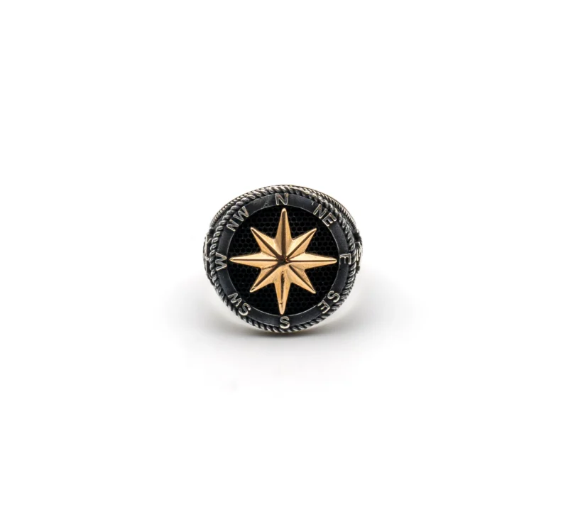 Compass: Men's Sterling Silver Compass Ring - Image 7