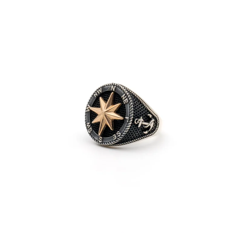 Compass: Men's Sterling Silver Compass Ring
