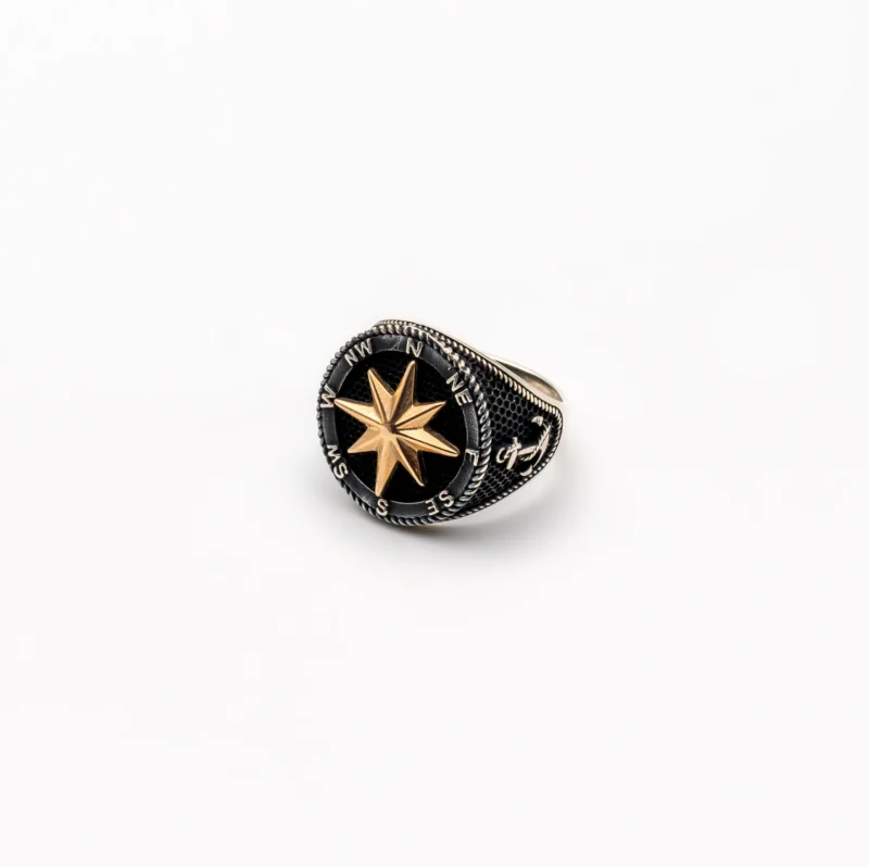 Compass: Men's Sterling Silver Compass Ring - Image 5