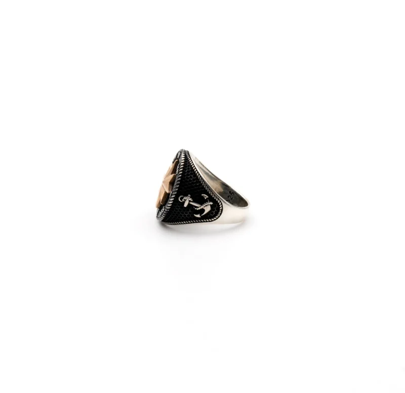 Compass: Men's Sterling Silver Compass Ring - Image 3