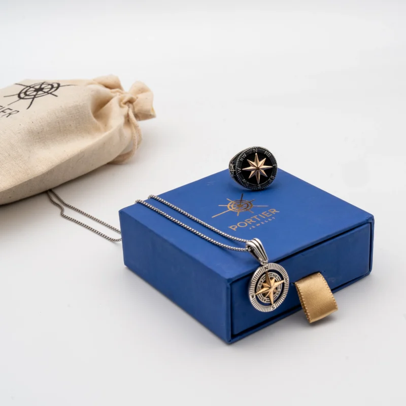 Compass II: Men's Sterling Silver Compass Pendant and Chain - Image 8