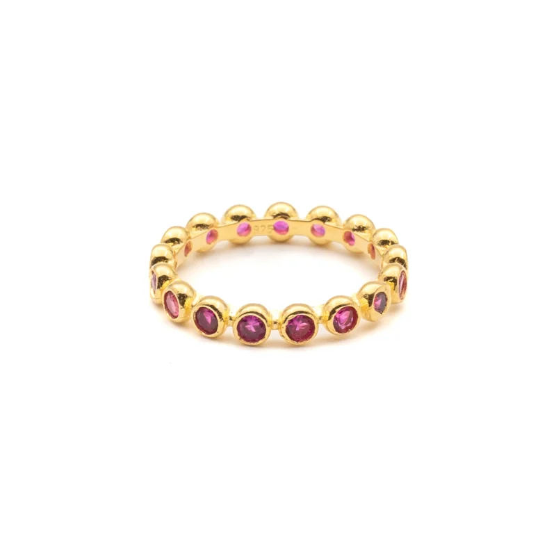 Crown: Sterling Silver Ruby Eternity Ring - Image 2